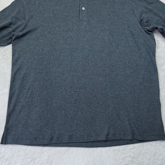 Lands End Long Sleeve Polo Shirt Men's 2XLT 50-52 Gray Traditiona Fit - Picture 3 of 8